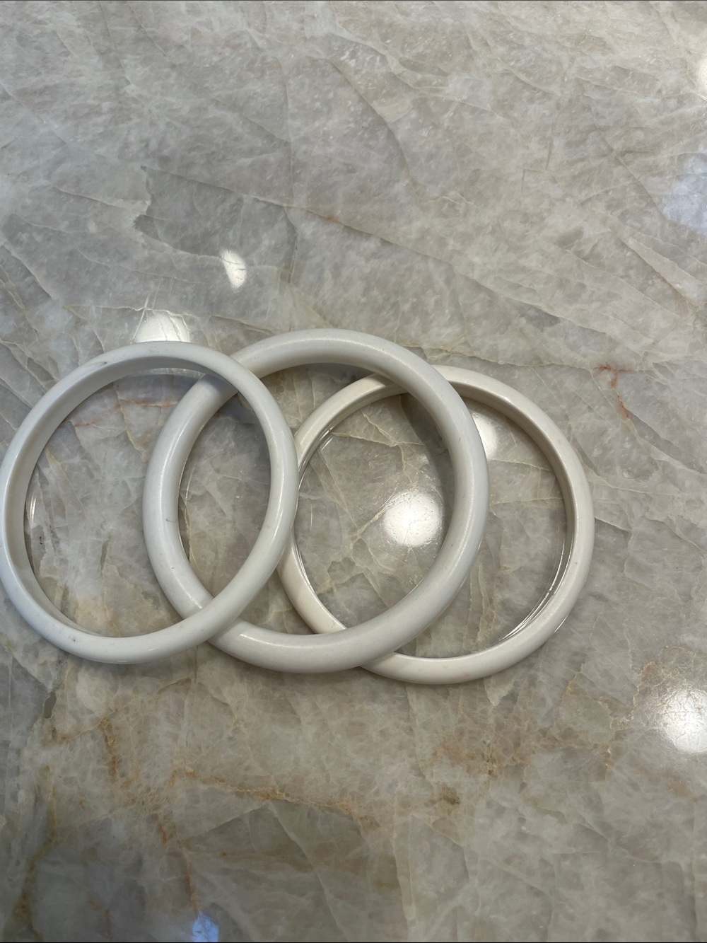 3 acrylic white bracelet bangles